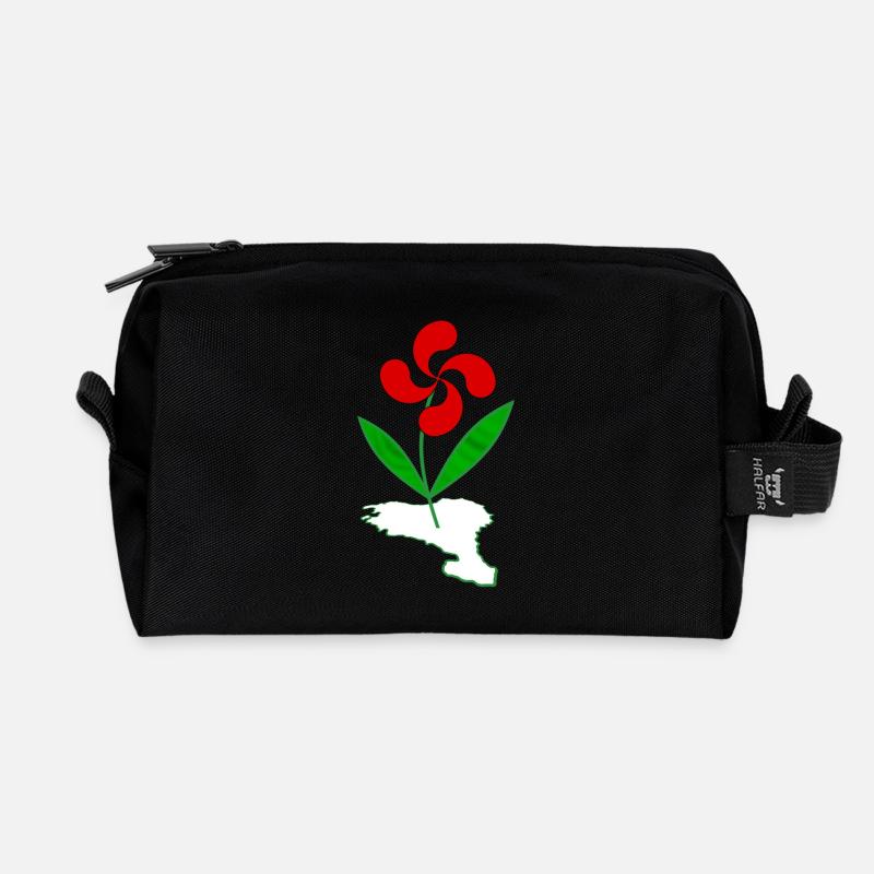 fleur basque - Trousse de toilette en tissu recyclé - noir