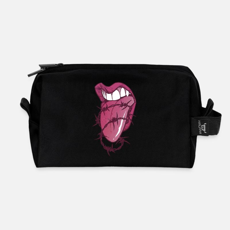 tounge - Recycelte Kulturtasche - Schwarz