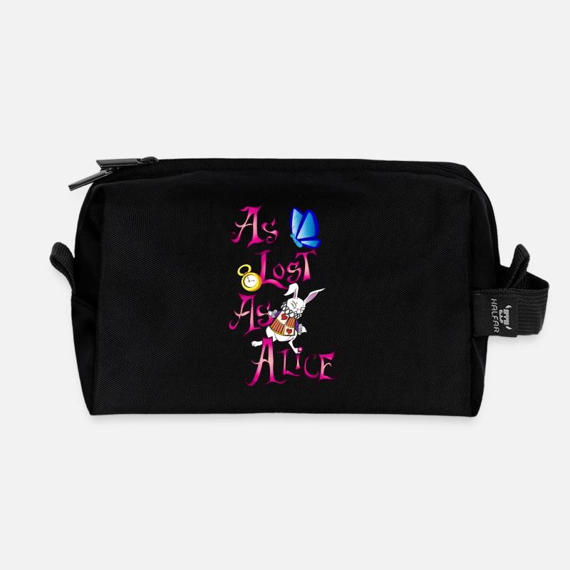 As lost as alice - Recycled Toiletry Zip Bag - black