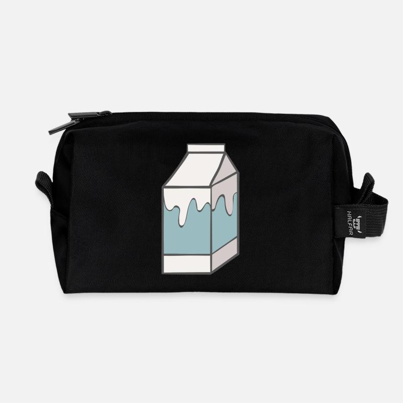 Milch - Recycelte Kulturtasche - Schwarz