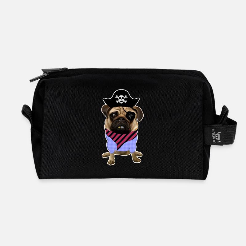 Mops | Möpse | Pirat | Piraten | Seeräuber | Hund - Recycelte Kulturtasche - Schwarz