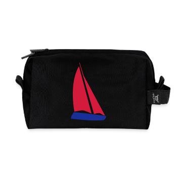 bateau à voile - Trousse de toilette en tissu recyclé - noir - Devant