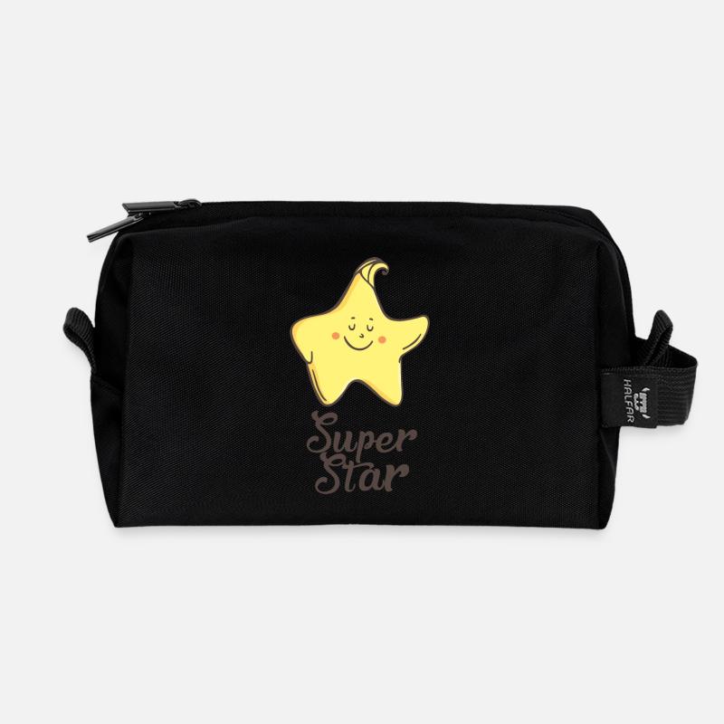 Stern: Super star - Recycelte Kulturtasche - Schwarz
