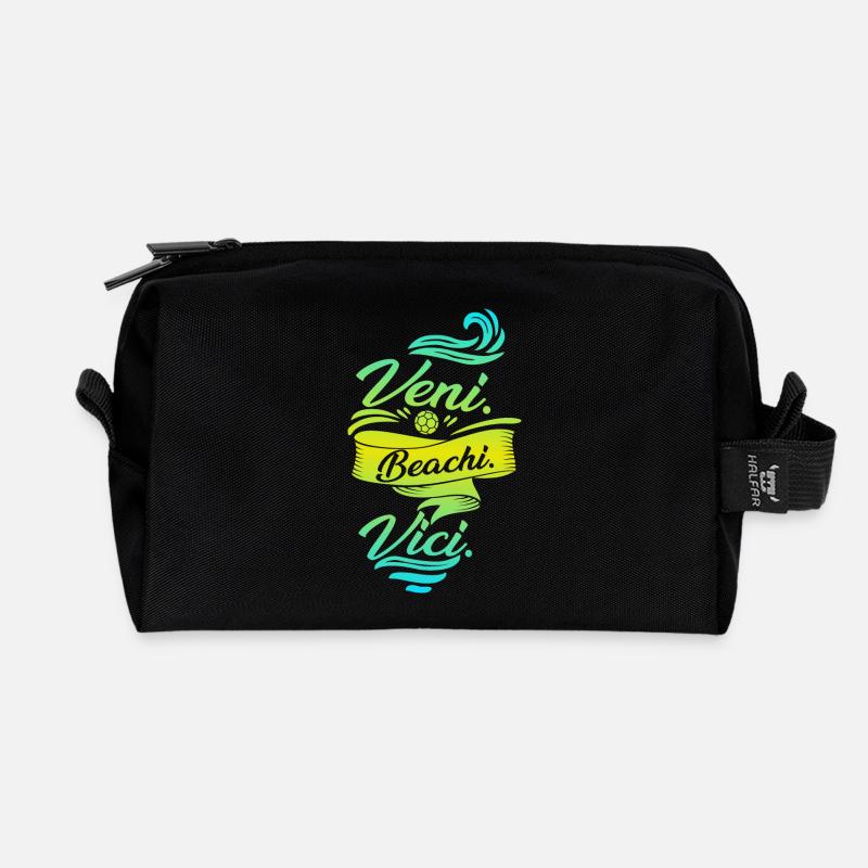 Beach Handball - Recycled Toiletry Zip Bag - black