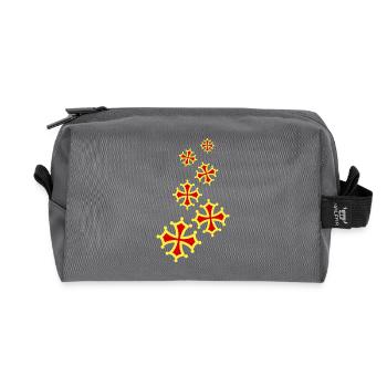 occitania cross 6 - Recycled Toiletry Zip Bag - anthracite - Front
