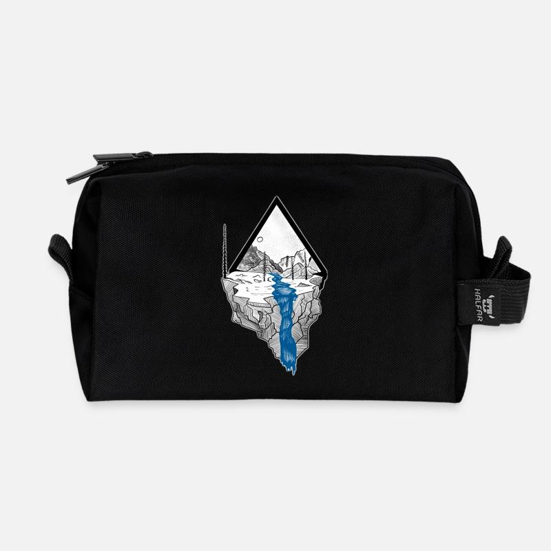 Berglandschaft - Recycelte Kulturtasche - Schwarz