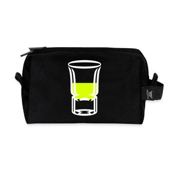 Tourné en verre en verre / de tir (2c) - Trousse de toilette en tissu recyclé - noir - Devant