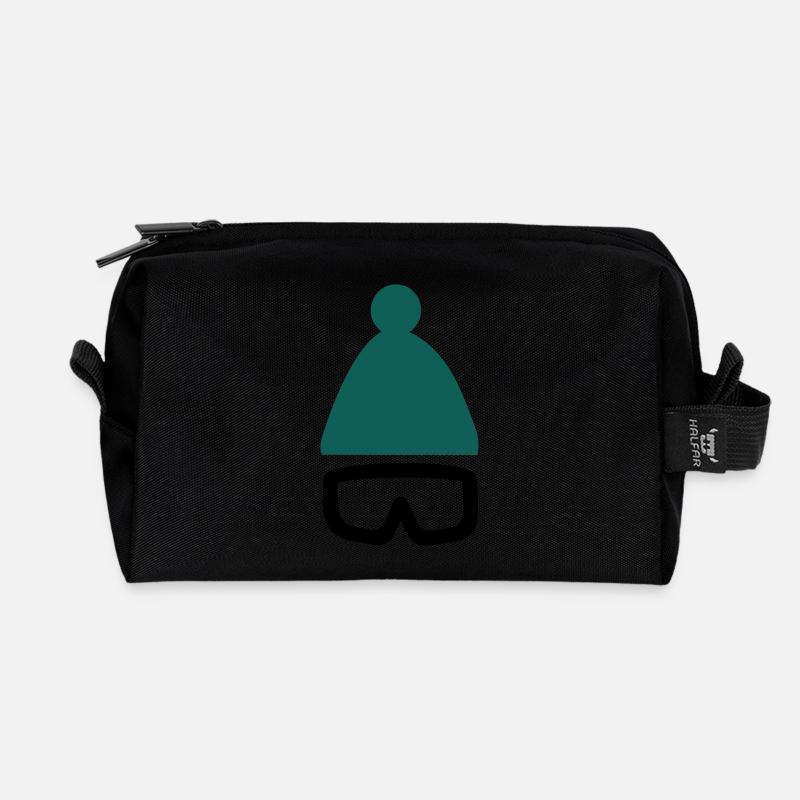 Mütze mit Ski- oder Snowboardbrille - Recycelte Kulturtasche - Schwarz