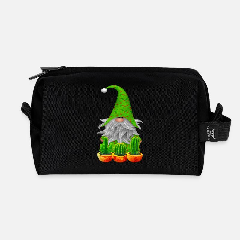 Gnome Garten Kaktus - Recycelte Kulturtasche - Schwarz