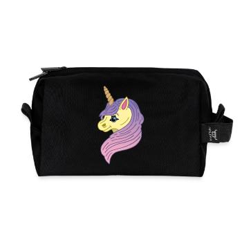 Licorne manga kawaii - Trousse de toilette en tissu recyclé - noir - Devant