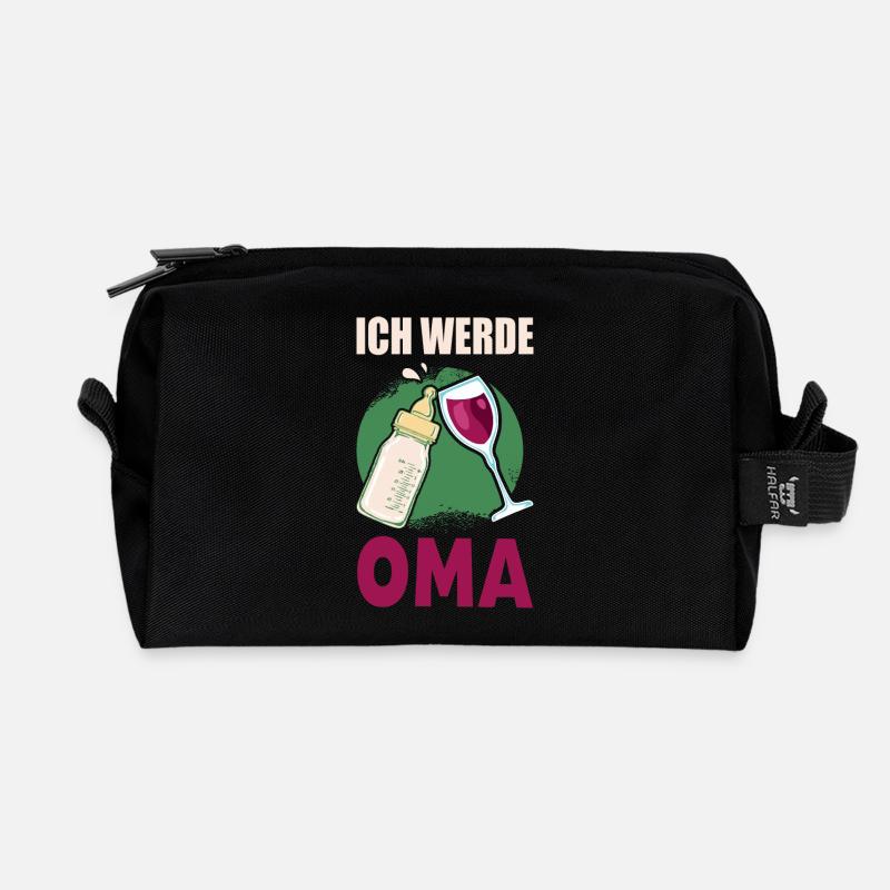 ICH WERDE OMA Geschenke zur Geburt des Enkelkindes - Recycelte Kulturtasche - Schwarz