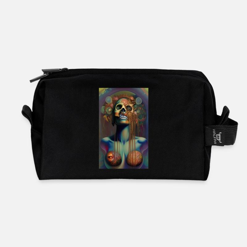 Beautiful fantasy Skull - Recycelte Kulturtasche - Schwarz