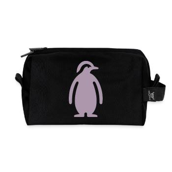 Penguin Silhouette Elegant Design - Recycled Toiletry Zip Bag - black - Front