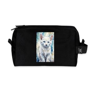 Blue-Eyed Kitten - Recycelte Kulturtasche - Schwarz - Vorne