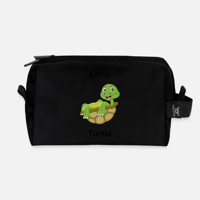 Little turtle - Recycelte Kulturtasche - Schwarz