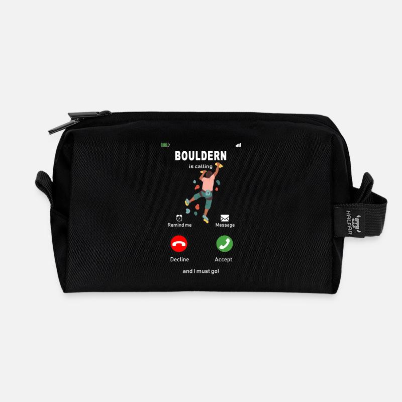 L’escalade de bloc vous appelle - Trousse de toilette en tissu recyclé - noir