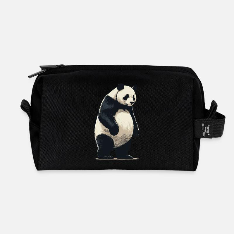 Panda - Recycled Toiletry Zip Bag - black
