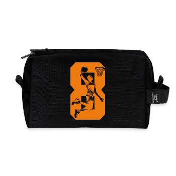 NUMMER 8 BASKETBALL 8. GEBURTSTAG - Recycelte Kulturtasche - Schwarz - Vorne