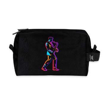 Saxophoniste des années 90 - Trousse de toilette en tissu recyclé - noir - Devant
