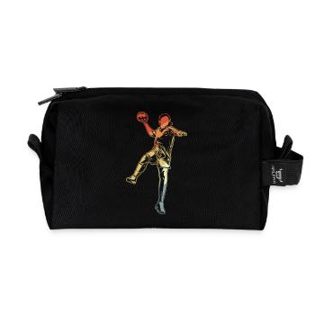 Handball Girl Retro Look - Recycled Toiletry Zip Bag - black - Front
