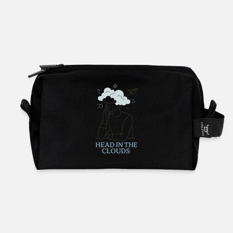 Head in the Clouds - Recycelte Kulturtasche - Schwarz