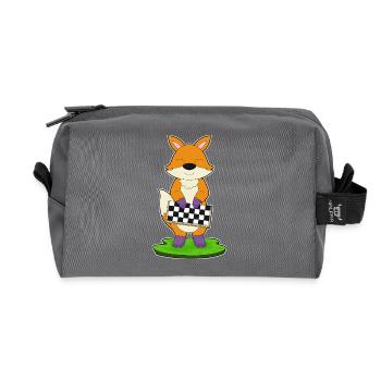 Fox Chess Chess Board Game - Recycled Toiletry Zip Bag - anthracite - Front