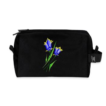 Flowers - Recycled Toiletry Zip Bag - black - Front