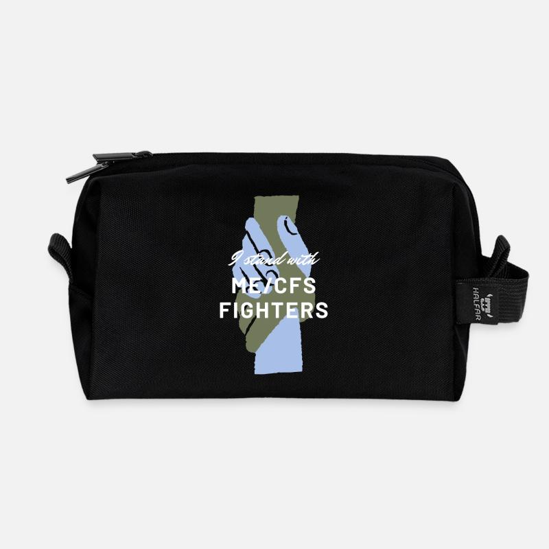 ME/CFS I stand with ME/CFS Fighters white - Recycelte Kulturtasche - Schwarz