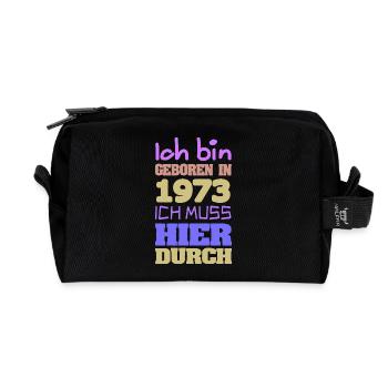 Je suis en 1973 - Trousse de toilette en tissu recyclé - noir - Devant