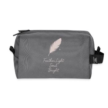 Plume Et Rêve Boho Festival Motif Spirituel - Trousse de toilette en tissu recyclé - anthracite - Devant