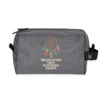Plume Et Rêve Boho Festival Motif Spirituel - Trousse de toilette en tissu recyclé - anthracite - Devant