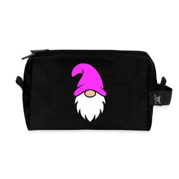 Magenta Hat Gnome - Recycled Toiletry Zip Bag - black - Front