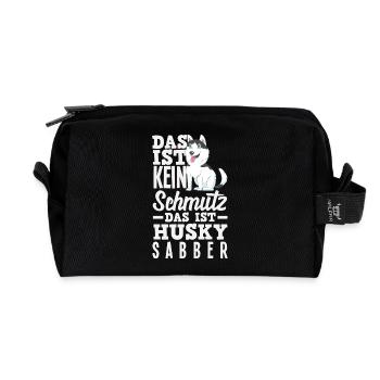 Drôle Husky Husky Propriétaire Husky Propriétaire Cadeau - Trousse de toilette en tissu recyclé - noir - Devant
