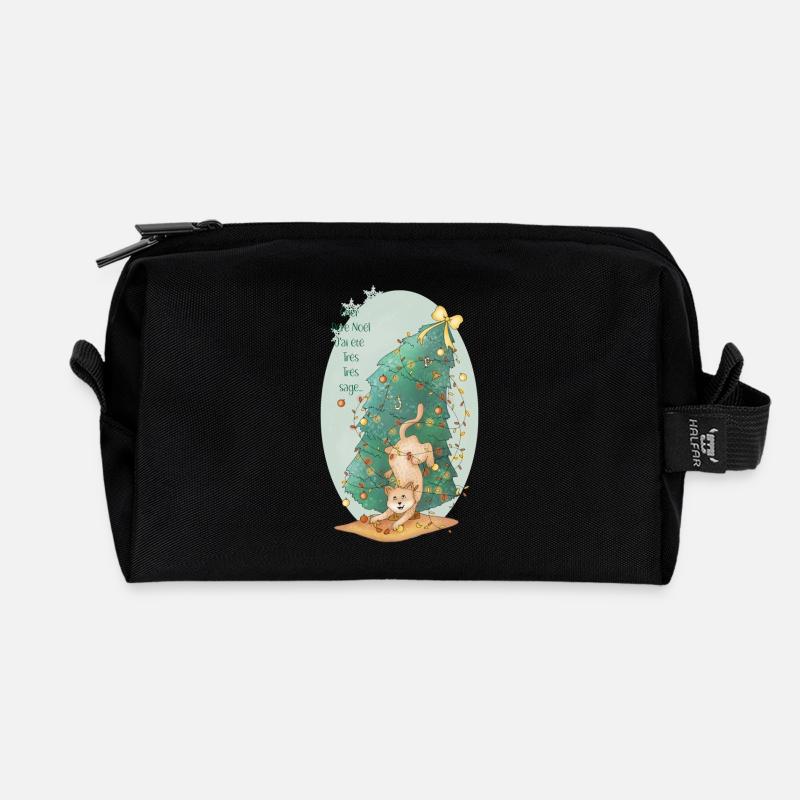 chat_sapin - Recycelte Kulturtasche - Schwarz