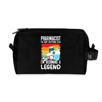 Retro Won't Get Old Legend Pharmacist Pharmacy - Recycled Toiletry Zip Bag - black - Front