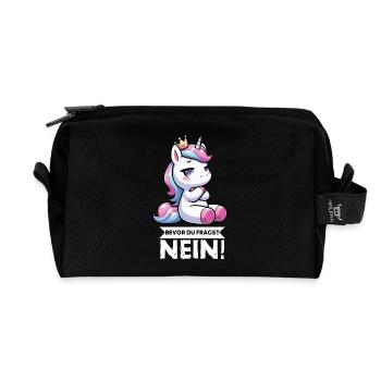 Avant que vous ne demandiez, pas de licorne licornes fan de licorne - Trousse de toilette en tissu recyclé - noir - Devant