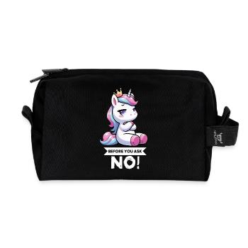 Avant que vous ne demandiez, pas de licorne licorne fan de licorne - Trousse de toilette en tissu recyclé - noir - Devant