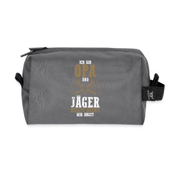 Opa Großvater Jagd Jagen Waidmann Jäger - Recycelte Kulturtasche - Anthrazit - Vorne
