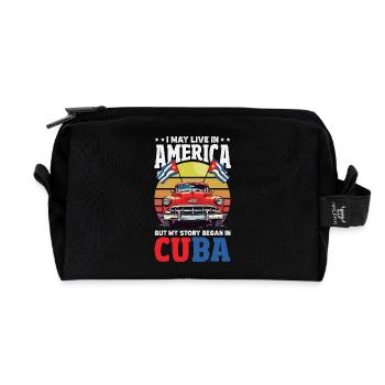 Cuba Pride & Home - Design du drapeau de Cuba - Trousse de toilette en tissu recyclé - noir - Devant