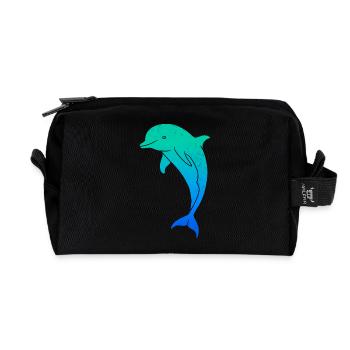Dauphin Hommes Dauphin Garçons Enfants Dauphin à gros nez - Trousse de toilette en tissu recyclé - noir - Devant