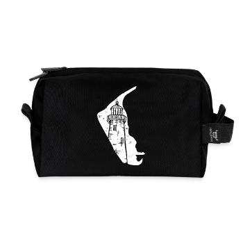 Amrum Silhouette du phare de la mer du Nord Grunge - Trousse de toilette en tissu recyclé - noir - Devant
