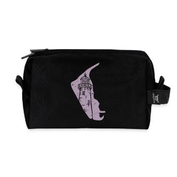 Amrum Silhouette du phare de la mer du Nord Grunge - Trousse de toilette en tissu recyclé - noir - Devant