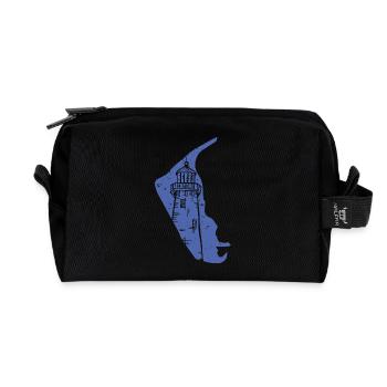 Amrum Silhouette du phare de la mer du Nord Grunge - Trousse de toilette en tissu recyclé - noir - Devant