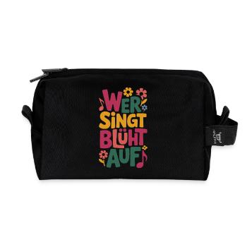 Wer singt blüht auf Chor Festival Singen Gesang - Recycelte Kulturtasche - Schwarz - Vorne