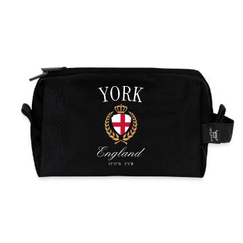 York England Coat of Arms Crown – Travel Souvenir - Recycled Toiletry Zip Bag - black - Front