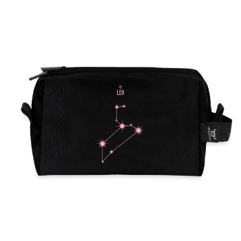 Löwe Sternstern Sternbild Pastellrosa - Recycelte Kulturtasche - Schwarz - Vorne