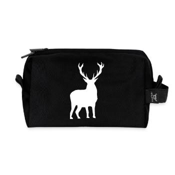 Deer - Recycled Toiletry Zip Bag - black - Front