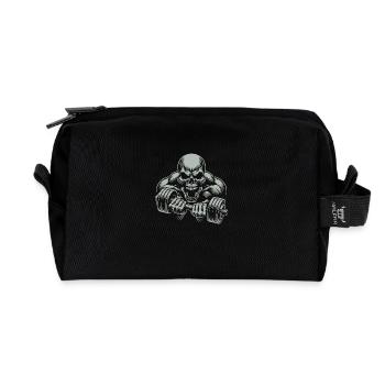 No Limit Hard Workout Skull with Dumbbell - Recycled Toiletry Zip Bag - black - Front