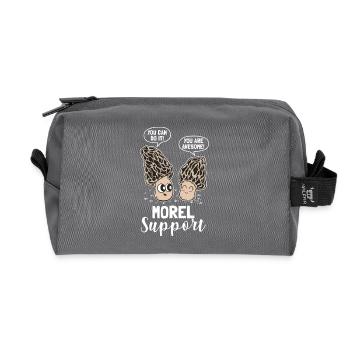 Morel Support – Humor Für Pilzsammler - Recycelte Kulturtasche - Anthrazit - Vorne