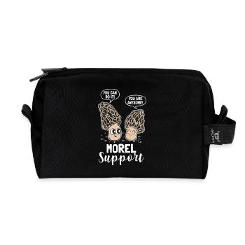 Morel Support – Humor Für Pilzsammler - Recycelte Kulturtasche - Schwarz - Vorne